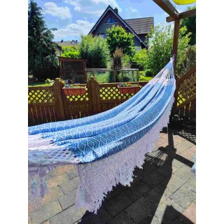 Hängematte MIKONOS blau, für 2 Personen, 100% Baumwolle