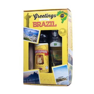 VELHO BARREIRO Caipirinha-Set "Greetings from Brazil" Cachaça 700ml 39% vol.