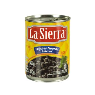 LA SIERRA gewürzte ganze Schwarze Bohnen Frijoles Negros Enteros especiados 560g - Abtropfgew. 290g