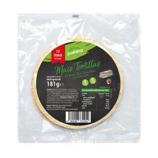 Tortillas de Maiz, Mais Tortillawrap, PALAPA, 14cm, 12 Stück